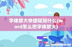 word怎么把字体放大 字体放大快捷键加什么