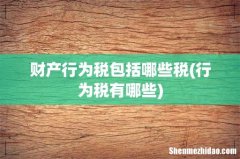 行为税有哪些 财产行为税包括哪些税