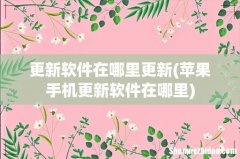 苹果手机更新软件在哪里 更新软件在哪里更新