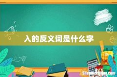 入的反义词是什么字