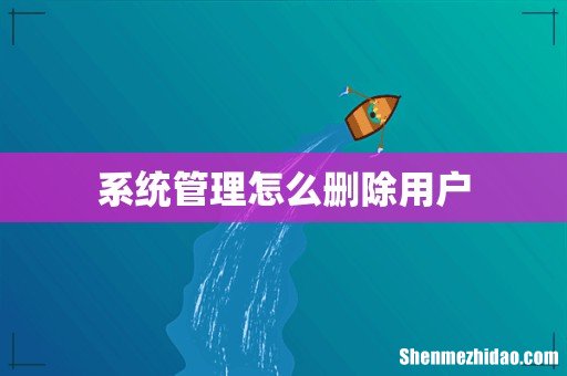 系统管理怎么删除用户