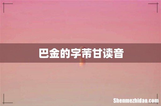 巴金的字芾甘读音