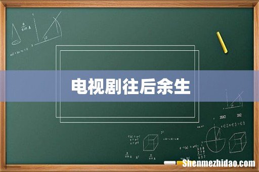 电视剧往后余生