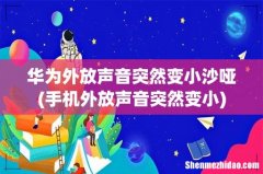 手机外放声音突然变小 华为外放声音突然变小沙哑