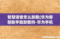 华为智慧助手能卸载吗-华为手机智慧助手关闭教程 智慧语音怎么卸载