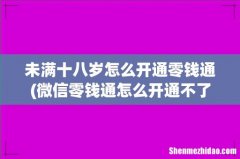 微信零钱通怎么开通不了？ 未满十八岁怎么开通零钱通