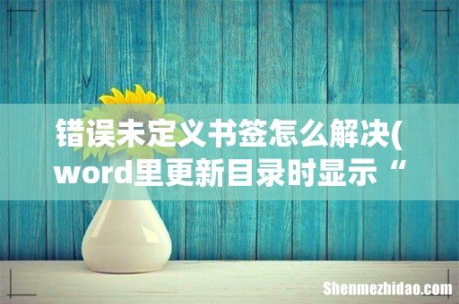 word里更新目录时显示“错误!未定义书签”,怎么重新定义书签呢? 错误未定义书签怎么解决