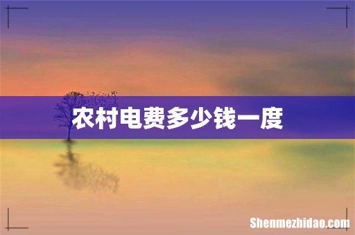 农村电费多少钱一度