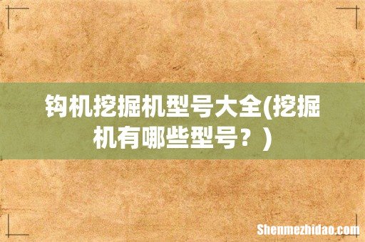挖掘机有哪些型号？ 钩机挖掘机型号大全
