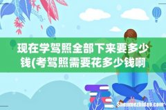 考驾照需要花多少钱啊？ 现在学驾照全部下来要多少钱