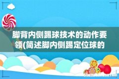 简述脚内侧踢定位球的动作要领 脚背内侧踢球技术的动作要领