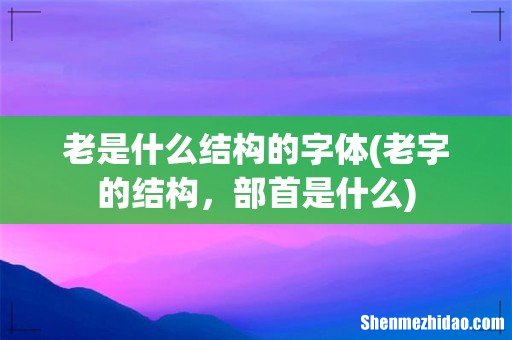 老字的结构,部首是什么 老是什么结构的字体