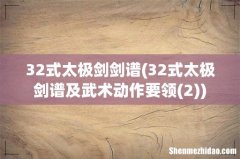 32式太极剑谱及武术动作要领(2 32式太极剑剑谱)