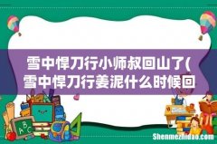 雪中悍刀行姜泥什么时候回西楚 雪中悍刀行小师叔回山了