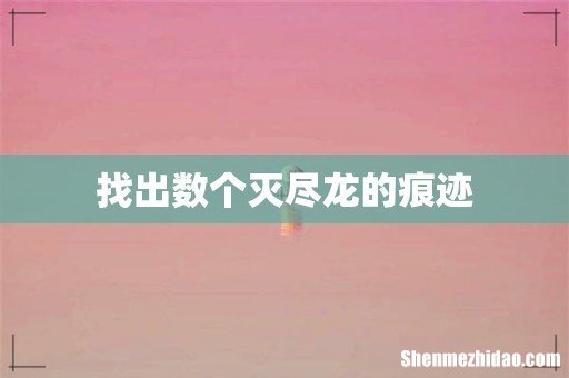 找出数个灭尽龙的痕迹
