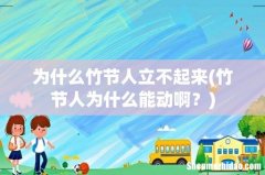 竹节人为什么能动啊？ 为什么竹节人立不起来