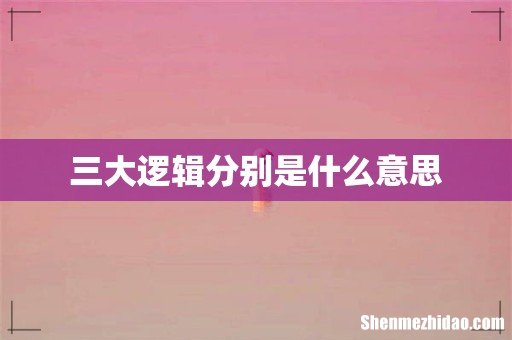 三大逻辑分别是什么意思