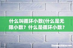 什么是无限小数？什么是循环小数？ 什么叫循环小数