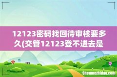 交管12123登不进去是什么情况 交管12123密码忘了怎么办 12123密码找回待审核要多久