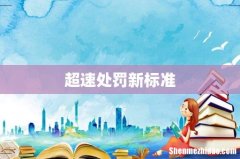 超速处罚新标准