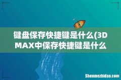 3DMAX中保存快捷键是什么啊？ 键盘保存快捷键是什么