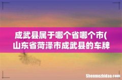 山东省菏泽市成武县的车牌号以什么开头？ 成武县属于哪个省哪个市