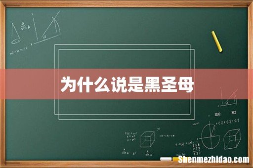为什么说是黑圣母