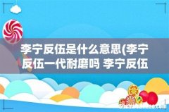 李宁反伍一代耐磨吗 李宁反伍一代适合什么位置 李宁反伍是什么意思