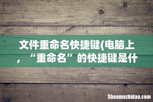 电脑上,“重命名”的快捷键是什么? 文件重命名快捷键