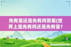 世界上是先有鸡还是先有蛋？HE？ 先有蛋还是先有鸡答案