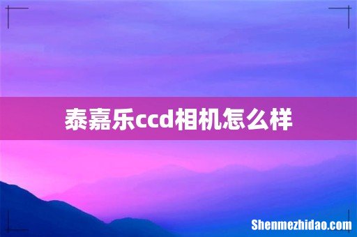 泰嘉乐ccd相机怎么样