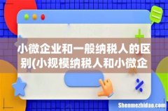 小规模纳税人和小微企业的区别 小微企业和一般纳税人的区别