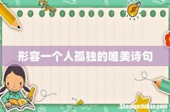 形容一个人孤独的唯美诗句