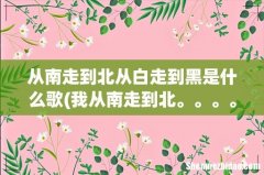 我从南走到北。。。。我不想待在一个地方是哪首歌里的歌词 从南走到北从白走到黑是什么歌