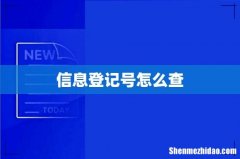 信息登记号怎么查