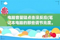 笔记本电脑的那些调节亮度。音量的按键没反应。 电脑音量键点击没反应