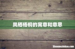 凤栖梧桐的寓意和意思