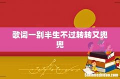 歌词一别半生不过转转又兜兜