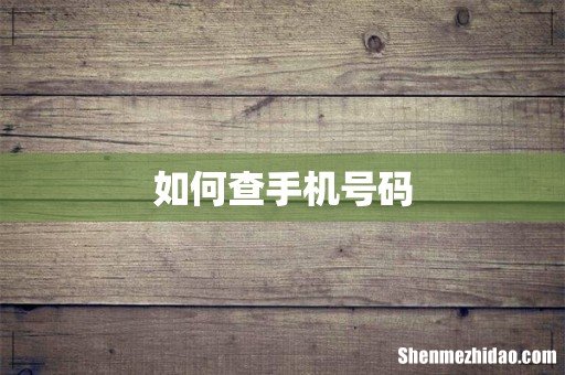 如何查手机号码