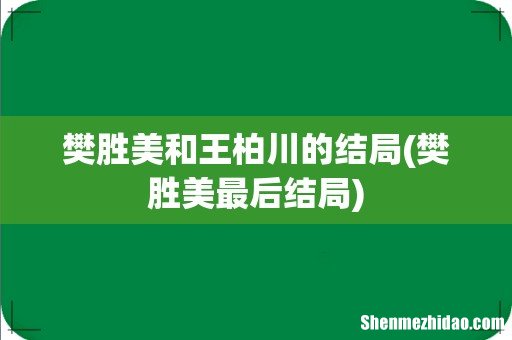 樊胜美最后结局 樊胜美和王柏川的结局