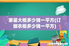 订做衣柜多少钱一平方 家装大柜多少钱一平方