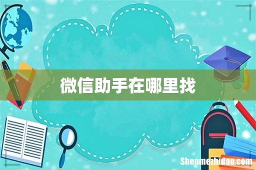 微信助手在哪里找