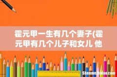 霍元甲有几个儿子和女儿 他的老婆最后什么结局 霍元甲一生有几个妻子