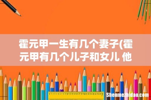 霍元甲有几个儿子和女儿 他的老婆最后什么结局 霍元甲一生有几个妻子