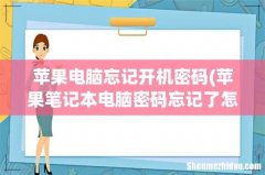 苹果笔记本电脑密码忘记了怎么办？ 苹果电脑忘记开机密码
