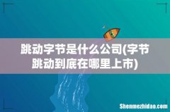 字节跳动到底在哪里上市 跳动字节是什么公司
