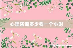 心理咨询多少钱一个小时