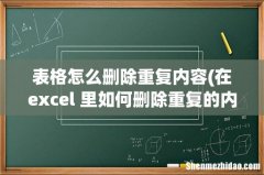 在excel 里如何删除重复的内容 表格怎么删除重复内容