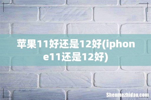 iphone11还是12好 苹果11好还是12好