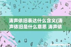 涛声依旧是什么意思 涛声依旧简单介绍 涛声依旧表达什么含义